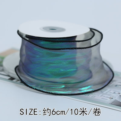 40mm Polyester Organza Ribbon với cạnh satin Đèn organza màu hồng sáng