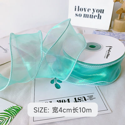 40mm Polyester Organza Ribbon với cạnh satin Đèn organza màu hồng sáng