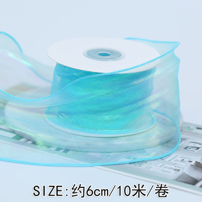 40mm Polyester Organza Ribbon với cạnh satin Đèn organza màu hồng sáng
