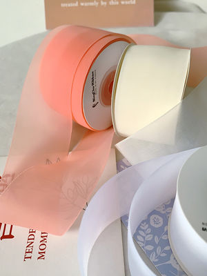 High Density Polyester Organza Ribbon 40mm Để đóng gói quà tặng sang trọng