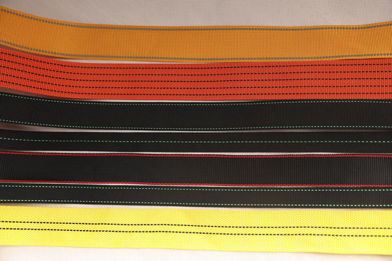 Kháng tia UV UHMWPE Webbing Đen vàng cho chiếc ghế bãi biển chuồng dù