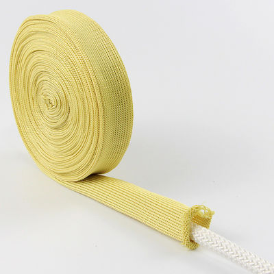 Dây đan chống cháy màu vàng 20mm chiều rộng Kevlar Dây ống