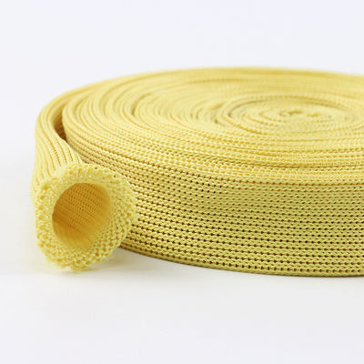 Dây đan chống cháy màu vàng 20mm chiều rộng Kevlar Dây ống