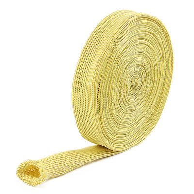 Dây đan chống cháy màu vàng 20mm chiều rộng Kevlar Dây ống