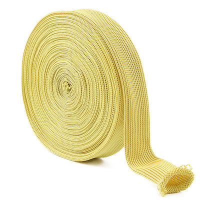 Dây đan chống cháy màu vàng 20mm chiều rộng Kevlar Dây ống