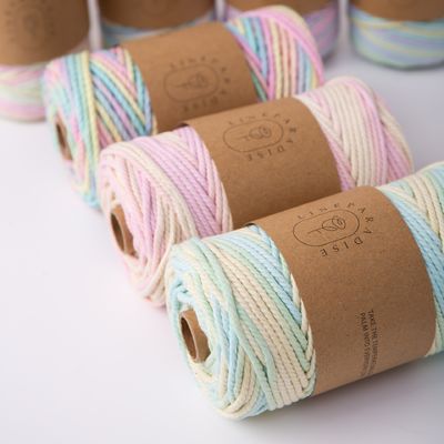 ISO9001 Sợi dây bông đan râu rắn màu sắc 3mm dây Macrame xoắn