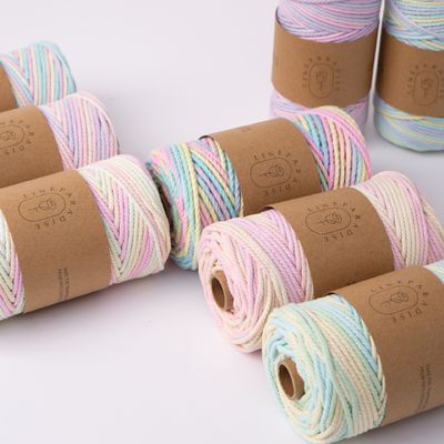 ISO9001 Sợi dây bông đan râu rắn màu sắc 3mm dây Macrame xoắn