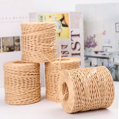 Màu beige xoắn dây raffia dài 150m sợi dây giấy màu nâu