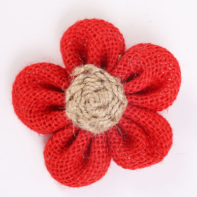 8cm Hoa ruy lông dẻo màu cam màu đen Hoa dây jute