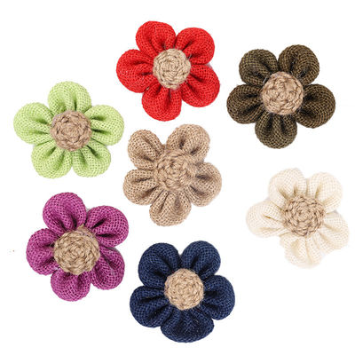 8cm Hoa ruy lông dẻo màu cam màu đen Hoa dây jute