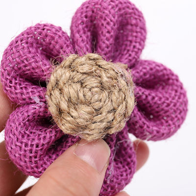 8cm Hoa ruy lông dẻo màu cam màu đen Hoa dây jute