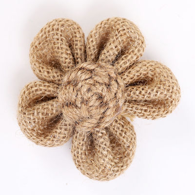 8cm Hoa ruy lông dẻo màu cam màu đen Hoa dây jute