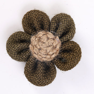 8cm Hoa ruy lông dẻo màu cam màu đen Hoa dây jute