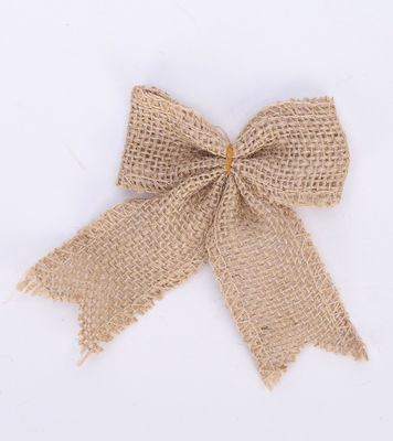 8cm*11cm Jute Ribbon Bow Green Rose trang trí Burlap Ribbon Bow