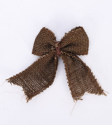 8cm*11cm Jute Ribbon Bow Green Rose trang trí Burlap Ribbon Bow