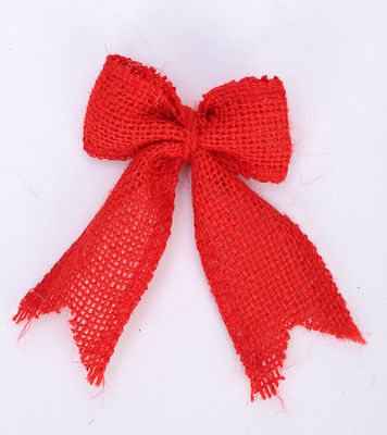 8cm*11cm Jute Ribbon Bow Green Rose trang trí Burlap Ribbon Bow