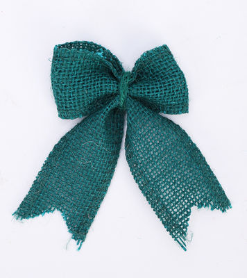 8cm*11cm Jute Ribbon Bow Green Rose trang trí Burlap Ribbon Bow