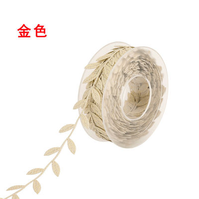 Polyester Leaf Ribbon Ultrasonic Red Poly Ribbon cho trang trí đám cưới