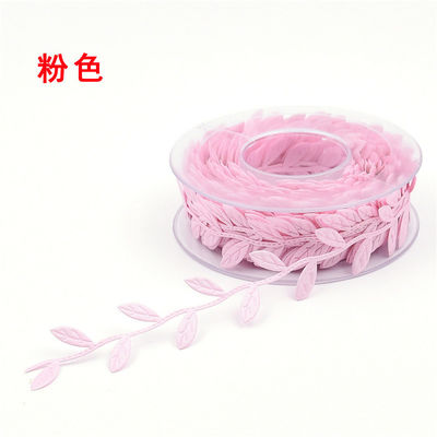 Polyester Leaf Ribbon Ultrasonic Red Poly Ribbon cho trang trí đám cưới