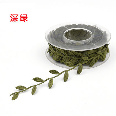 Polyester Leaf Ribbon Ultrasonic Red Poly Ribbon cho trang trí đám cưới