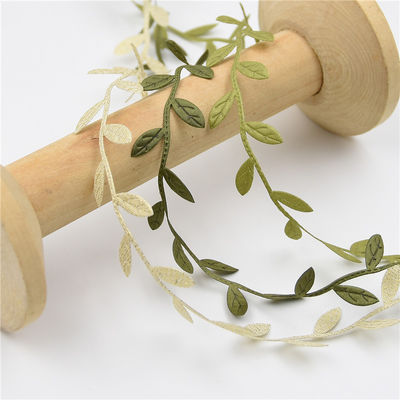 Polyester Leaf Ribbon Ultrasonic Red Poly Ribbon cho trang trí đám cưới