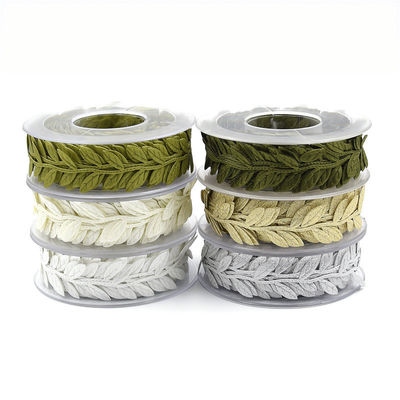 Polyester Leaf Ribbon Ultrasonic Red Poly Ribbon cho trang trí đám cưới