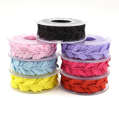 Polyester Leaf Ribbon Ultrasonic Red Poly Ribbon cho trang trí đám cưới