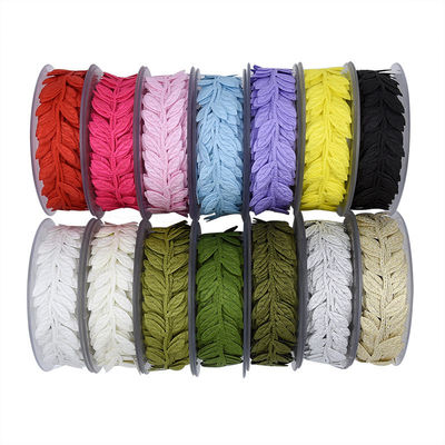 Polyester Leaf Ribbon Ultrasonic Red Poly Ribbon cho trang trí đám cưới