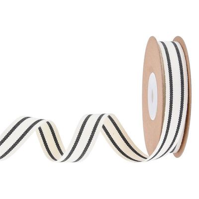 ISO14001 Ribbon Cotton 15mm-38mm Ribbon đen và trắng