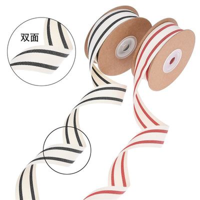 ISO14001 Ribbon Cotton 15mm-38mm Ribbon đen và trắng