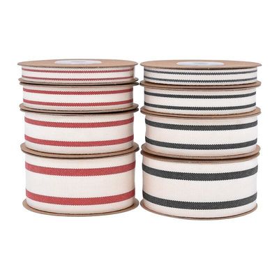 ISO14001 Ribbon Cotton 15mm-38mm Ribbon đen và trắng