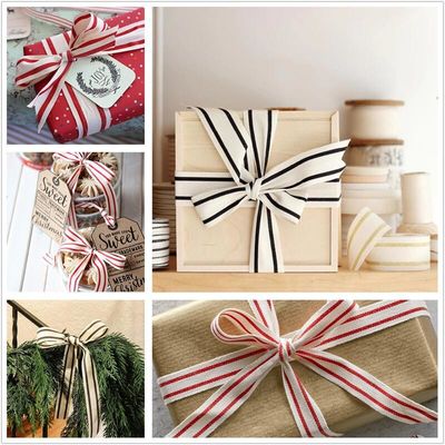 ISO14001 Ribbon Cotton 15mm-38mm Ribbon đen và trắng