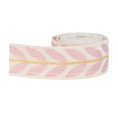25mm * 2y Jacquard Leaf Ribbon Eco Friendly Christmas Ribbon có dây