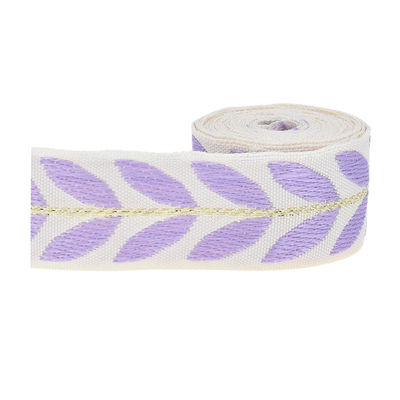 25mm * 2y Jacquard Leaf Ribbon Eco Friendly Christmas Ribbon có dây