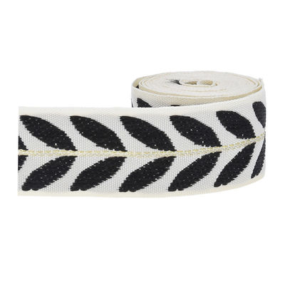 25mm * 2y Jacquard Leaf Ribbon Eco Friendly Christmas Ribbon có dây