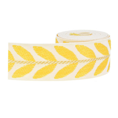 25mm * 2y Jacquard Leaf Ribbon Eco Friendly Christmas Ribbon có dây