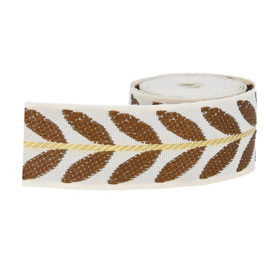 25mm * 2y Jacquard Leaf Ribbon Eco Friendly Christmas Ribbon có dây