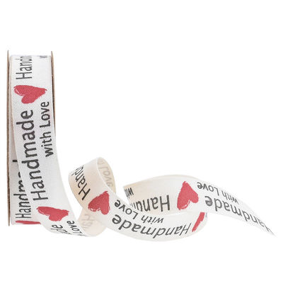 15mm * 10m Hoa Burlap Ribbon OEM ODM Custom In ấn Ribbon Rolls