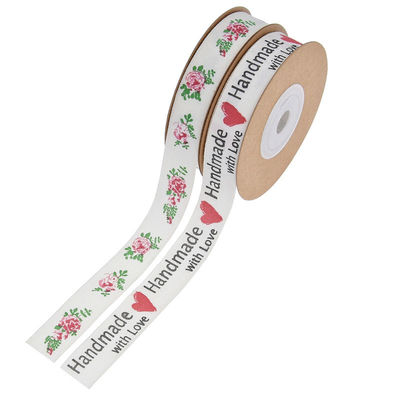 15mm * 10m Hoa Burlap Ribbon OEM ODM Custom In ấn Ribbon Rolls