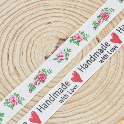 15mm * 10m Hoa Burlap Ribbon OEM ODM Custom In ấn Ribbon Rolls