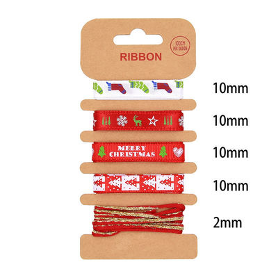 ODM Polyester Ribbon 2mm 10mm 15mm Christmas Gift Wrap Ribbon