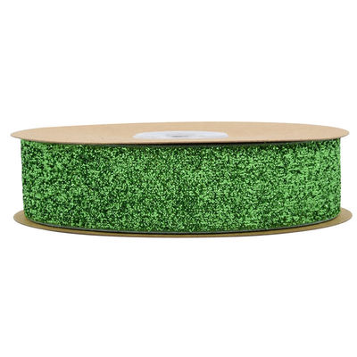 25mm Shinny Glitter Velvet Ribbon sơn Olive Green Velvet Ribbon