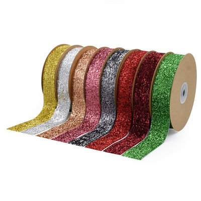 25mm Shinny Glitter Velvet Ribbon sơn Olive Green Velvet Ribbon