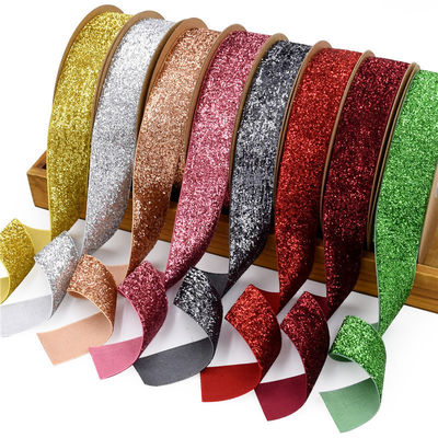25mm Shinny Glitter Velvet Ribbon sơn Olive Green Velvet Ribbon
