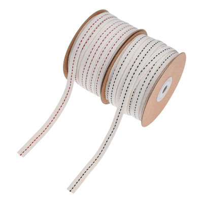 10mm * 50y Cotton Stitched Edge Ribbon ISO9001 Custom Cotton Ribbon
