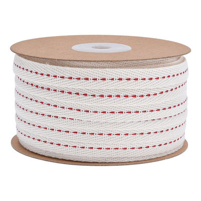 10mm * 50y Cotton Stitched Edge Ribbon ISO9001 Custom Cotton Ribbon
