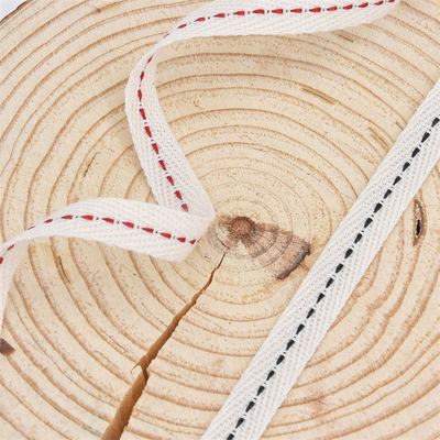 10mm * 50y Cotton Stitched Edge Ribbon ISO9001 Custom Cotton Ribbon