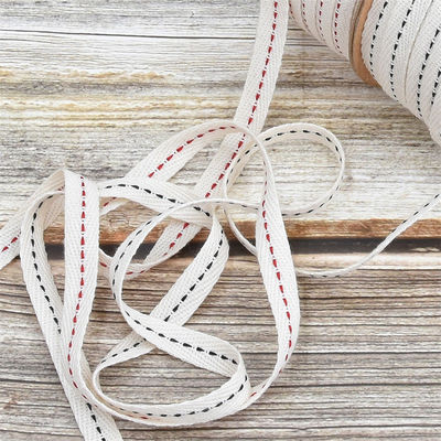 10mm * 50y Cotton Stitched Edge Ribbon ISO9001 Custom Cotton Ribbon