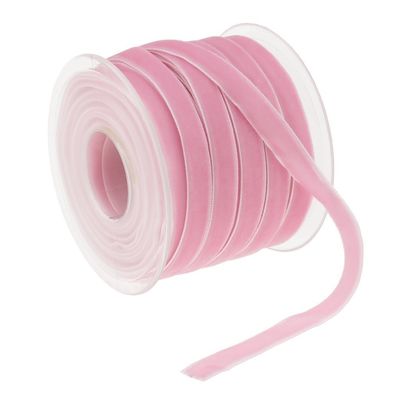 10mm * 20Y Elastic Velvet Ribbon Pink Velvet Wired Ribbon ISO9001