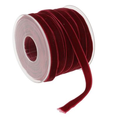 10mm * 20Y Elastic Velvet Ribbon Pink Velvet Wired Ribbon ISO9001